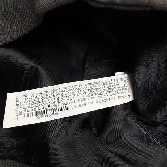 NWT ZARA Crop Blazer with Gold Buttons XS Dark Gray - Picture 11 of 12